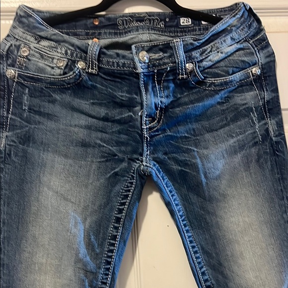 Miss Me Blue Skinny Jeans with Distressed Details - Picture 10 of 13